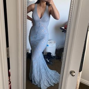 Lace Blue and White Dress